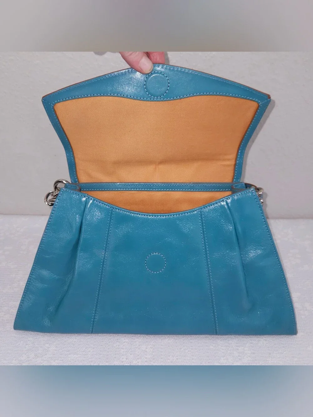 HOBO Catarina Shoulder Bag Turquoise Leather Purse